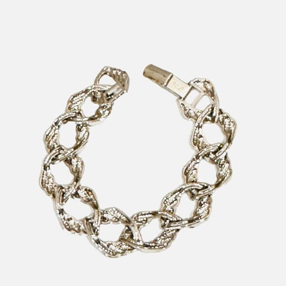 Vintage 1980s Napier Link Bracelet w/Foldover Clasp - Picture 4 of 6